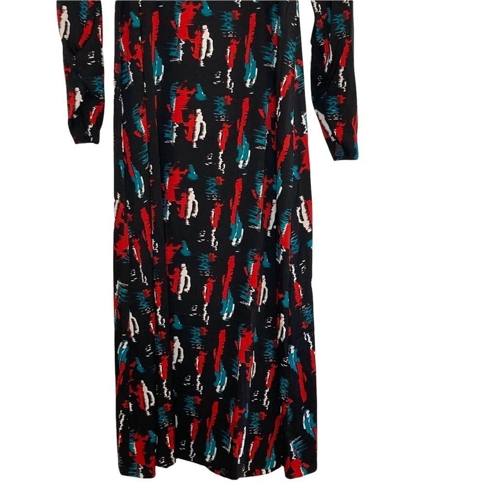 W118 by Walter Baker Black Raquel Patterned Maxi Dress Sz M - Picture 5 of 15